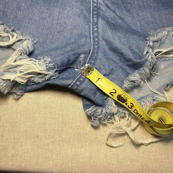 NWT Princess Polly Hoodwink Denim Shorts Pale Blue Size‎ 4 Distressed High Waist - Picture 6 of 6